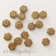 German Silver Beads 10mm - Flower #1 - Antique Golden Plating - Pack of 4