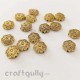 German Silver Beads 10mm - Flower #1 - Antique Golden Plating - Pack of 4