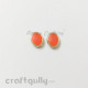 Acrylic Beads 12mm - Oval Metallized - Orange - Pack of 2