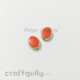 Acrylic Beads 12mm - Oval Metallized - Deep Orange - Pack of 2