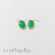 Acrylic Beads 12mm - Oval Metallized - Bottle Green - Pack of 2