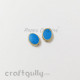 Acrylic Beads 12mm - Oval Metallized - Cerulean Blue - Pack of 2