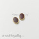 Acrylic Beads 12mm - Oval Metallized - Maroon - Pack of 2