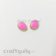 Acrylic Beads 12mm - Oval Metallized - Bright Pink - Pack of 2