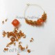 Glass Beads 10mm - Round With Kundan - Dark Orange - Pack of 2