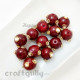 Glass Beads 8mm - Round With Kundan - Maroon - Pack of 2