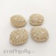 Acrylic Beads 28mm - Wide Marquise - Ivory and Golden - Pack of 1