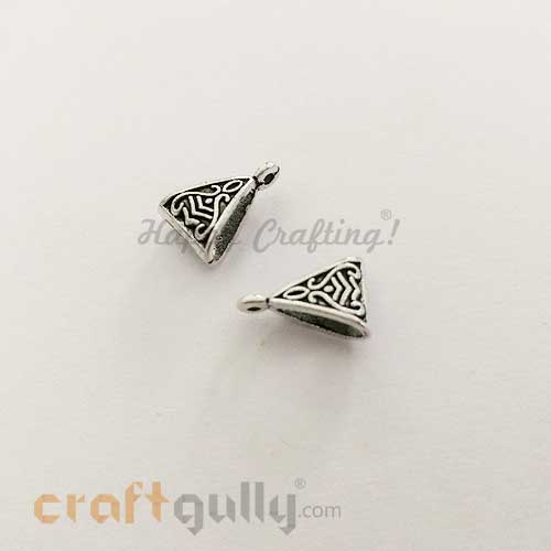 Bails 15mm - Design #8 - Triangular - Silver Finish - Pack of 2