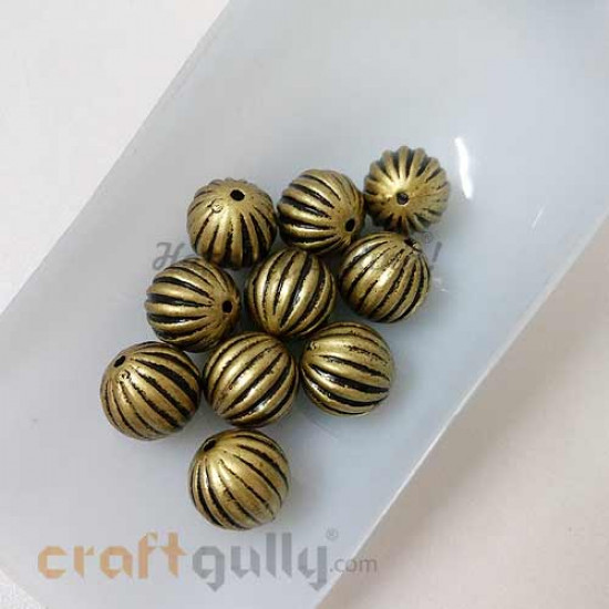 Acrylic Beads 12mm - Pumpkin - Bronze - Pack of 10