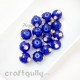 Glass Beads 10mm Round With Kundan - Royal Blue - Pack of 2