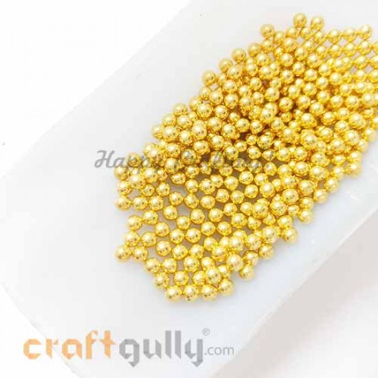 Acrylic Beads 3mm - Golden Without Hole - 5gms