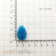 Glass Beads 24mm Drop Millefiori #1 - Blue & Blue Flowers - 1Pcs