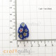 Glass Beads 24mm Drop Millefiori #2 - Dark Blue & Ass. Flowers - 1Pcs