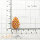 Glass Beads 24mm Drop Millefiori #3 - Yellow & Red Flowers - 1Pcs