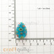 Glass Beads 24mm Drop Millefiori #5 - Light Blue & Ass. Flowers - 1Pcs