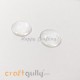 Flatback Glass Cabochons 18mm - Round Dome - Clear - Pack of 2