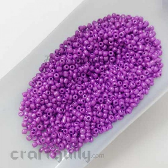 Seed Beads 2.5mm Glass - Round - Matte Purple - 25gms