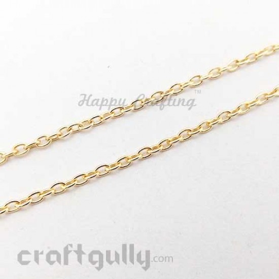 Chains Oval 3mm - Golden Finish - 34 Inches