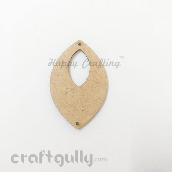 Earring Base MDF - 51mm Marquise - Pack of 6