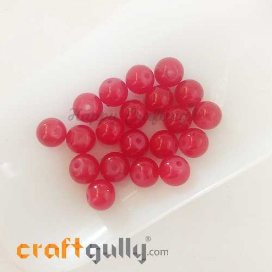 Glass Beads 8mm - Round Trans. Red - 20 Beads Glass Beads 8mm - Round Trans. Red - 20 Beads