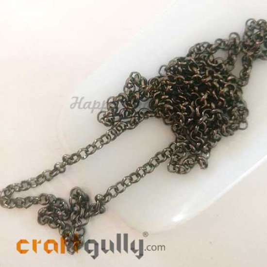 Chains - Round 4mm - Gun Metal Finish - 36 Inches