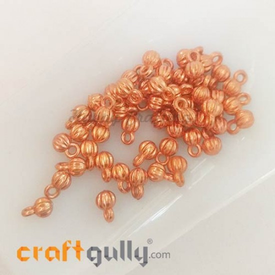 Charms 8mm Acrylic - Pumpkin - Rose Gold - 50 Charms