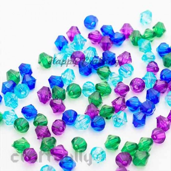 Spacer Beads 4mm - Acrylic Assorted #2 - 10gms
