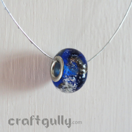 Lampwork Glass Beads - Blue with Shimmer