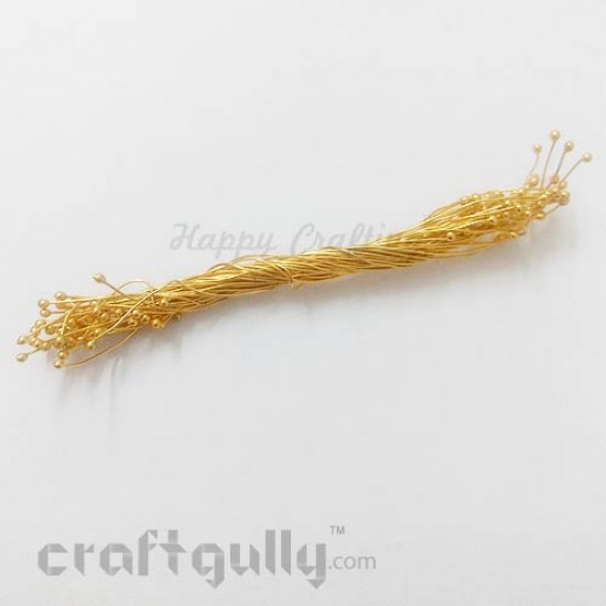 Ball Pins 70mm - Double Sided - Golden Finish - 10gms