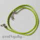 Necklace Cords - Faux Leather - Braided - Green