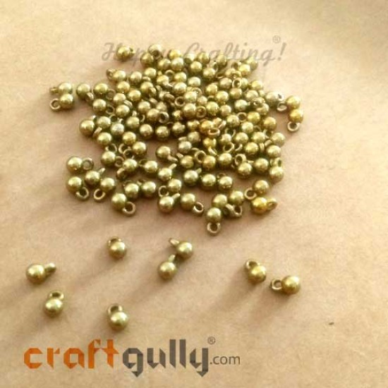 Charms 6mm Acrylic - Round - Bronze Finish - 5gms