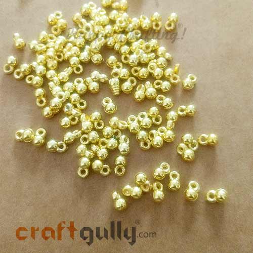 Charms 7mm Acrylic - Round - Yellow Golden - 10gms
