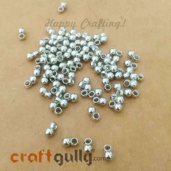Charms 7mm Acrylic - Round - Silver Finish - 10gms