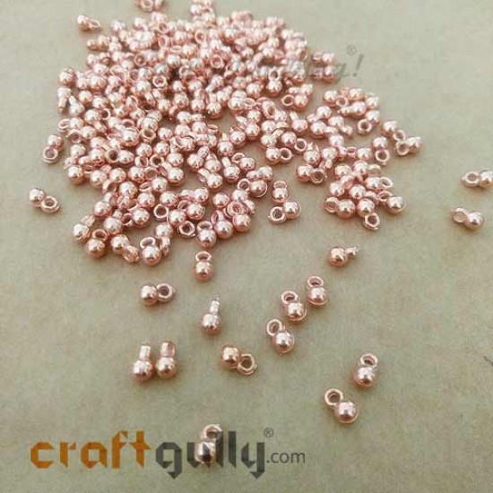 Charms 7mm Acrylic - Round - Copper Finish - 10gms