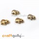 German Silver Beads 13mm - Elephant Golden Plating - 4 Beads