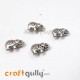 German Silver Beads 13mm - Elephant Silver Finish - 4 Beads
