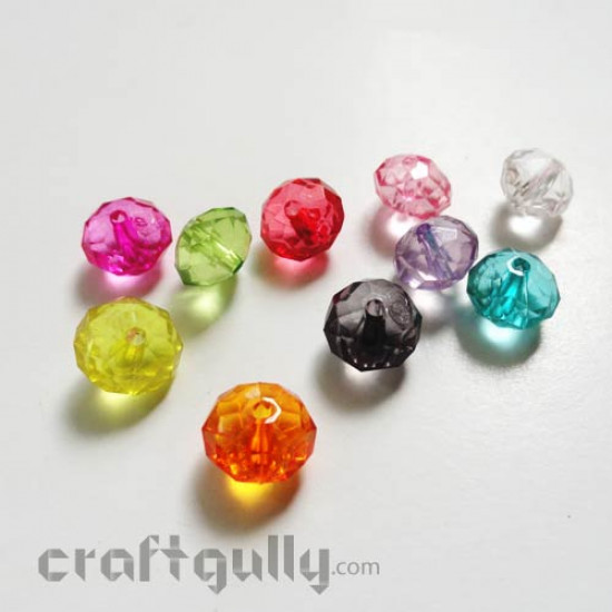 Acrylic Beads - Faceted - Assorted Pack of 10