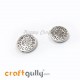 German Silver Beads 13mm - Disc #1 Silver Finish - 2 Beads