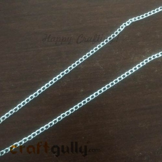 Chains Oval Flat 4mm x 3mm - Silver Finish - 36 Inches