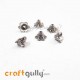 Bead Caps 9mm German Silver Design #5 - Silver - Pack of 6 Bead Caps 9mm German Silver Design #5 - Silver - Pack of 6