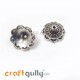 Bead Caps 14mm German Silver Design #6 - Silver - Pack of 2
