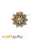 Charms 32mm Metal - Design #4 - Antique Golden - 1 Charm