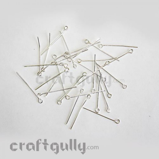 Eye Pins 30mm - Silver Finish - 10gms