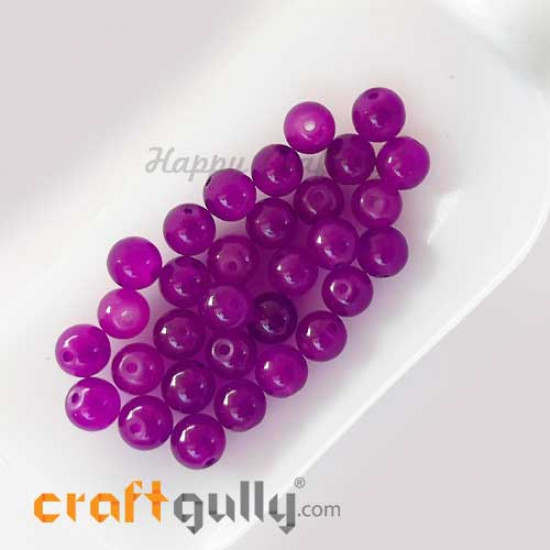 Glass Beads 8mm Round - Trans. Dark & Light Purple - 30 Beads