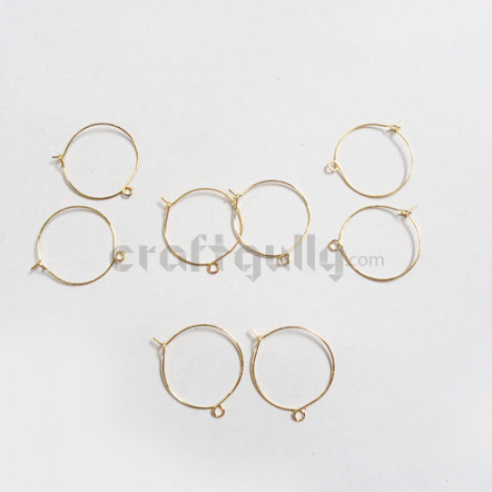 Metal Earring Hoops - Golden Color