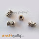 German Silver Beads 4mm - Pipe #2 - Silver Finish - 4 Beads