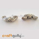 German Silver Beads 8mm - Motif #2 - Silver Finish - 2 Beads