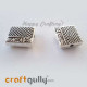 German Silver Beads 10mm - Design #5 - Silver Finish - 2 Beads