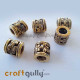German Silver Beads 6mm - Pipe #6 - A. Golden Plating - 6 Beads