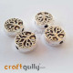 German Silver Beads 9mm - Disc #3 - Silver Finish - 4 Beads